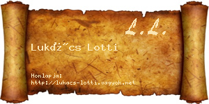 Lukács Lotti névjegykártya